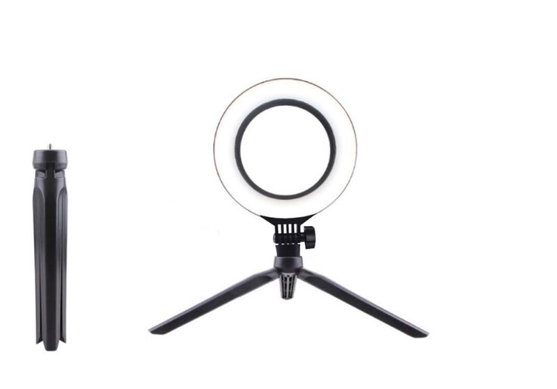 10 inch LED Ring Light Dimmable 3 Colour Setting Desktop Tripod