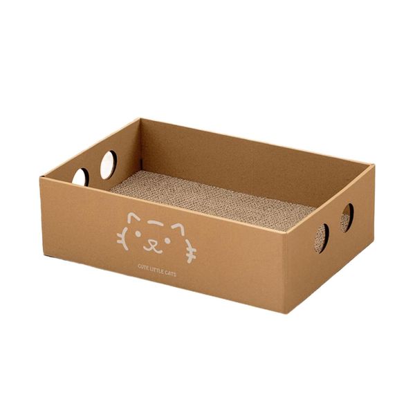 Deluxe Large Friendly Scratch Box -Corrugated Cat Lounger With Playful Box!