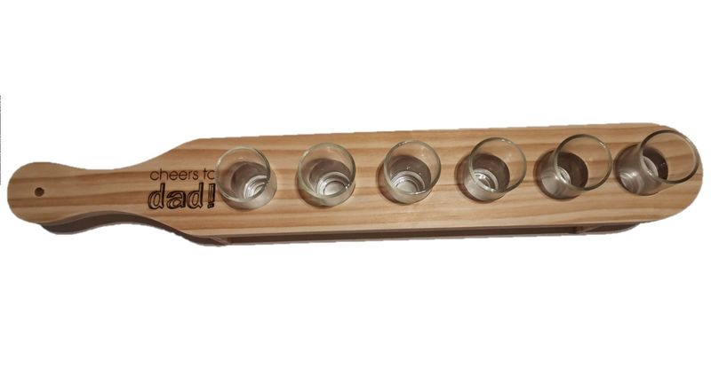 Wooden Tray with Shooter Glasses