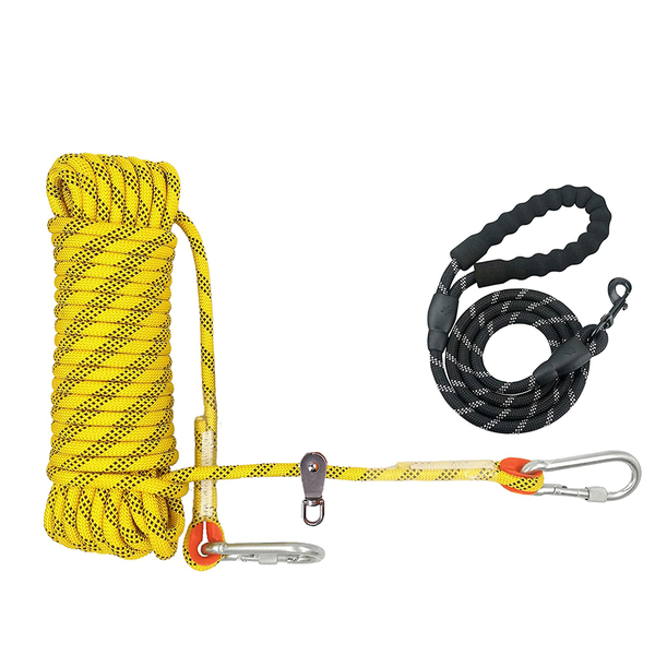 Dog Tie Out Cable Leads Trolley System with Dog Cable for Outdoor