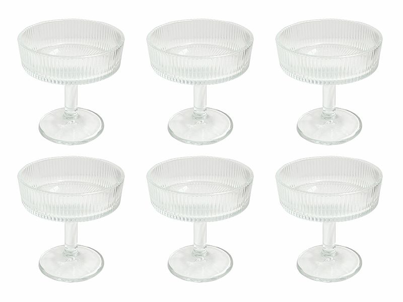 Cocktail Coupe Glass for Drinks and Dessert-Set of 6 Piece