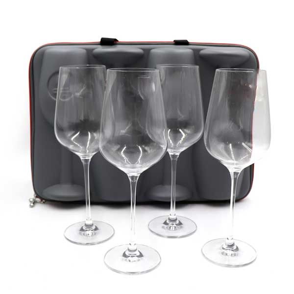 Vinoware Lead Free Crystal Wine Glasses and Travel Case