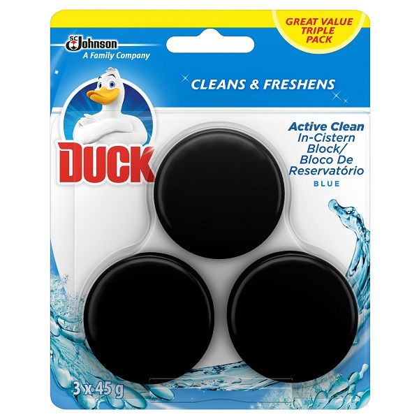 Duck Active Clean In The Cistern Toilet Cleaner Triple Pack Blue 3x45g