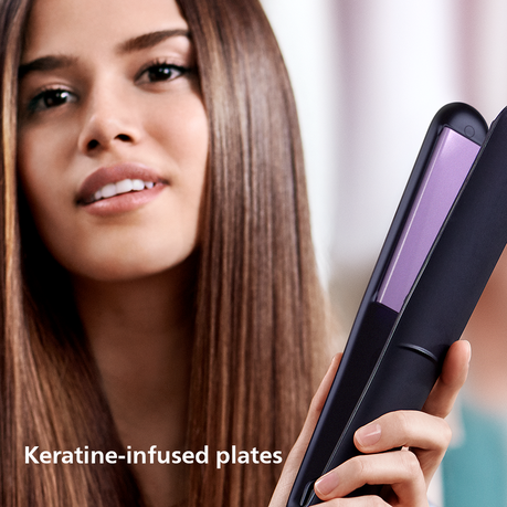 Philips ThermoProtect StraightCare Essential Straightener Black Purple Daily Sale Shop