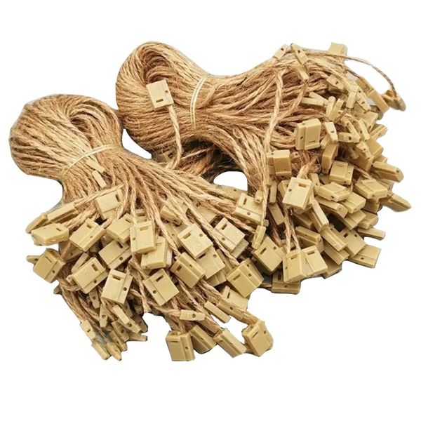 Stationery Natural Twine Hanging Strings With Plastic Clips 190pcs - 18cm