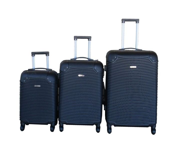 3-Piece ABS Hardshell Luggage Set - Black, Spinner Wheels &amp; Secure Lock