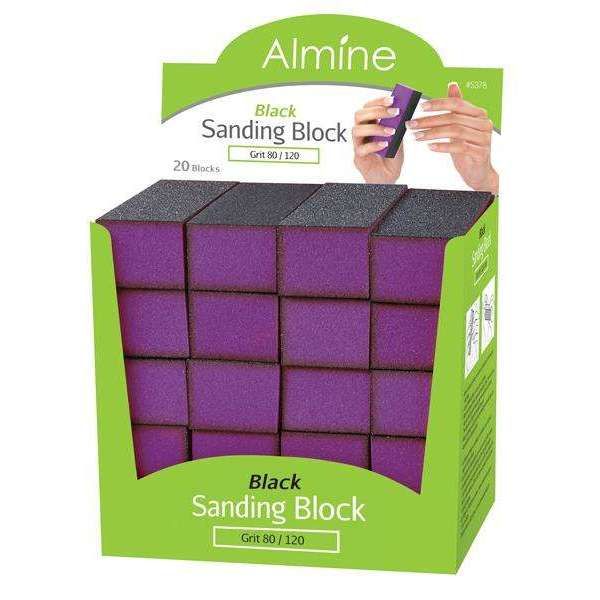 ANN05378 - Almine - Black Sanding Block Display 20Ct Grit 80/120 - 20 Pack