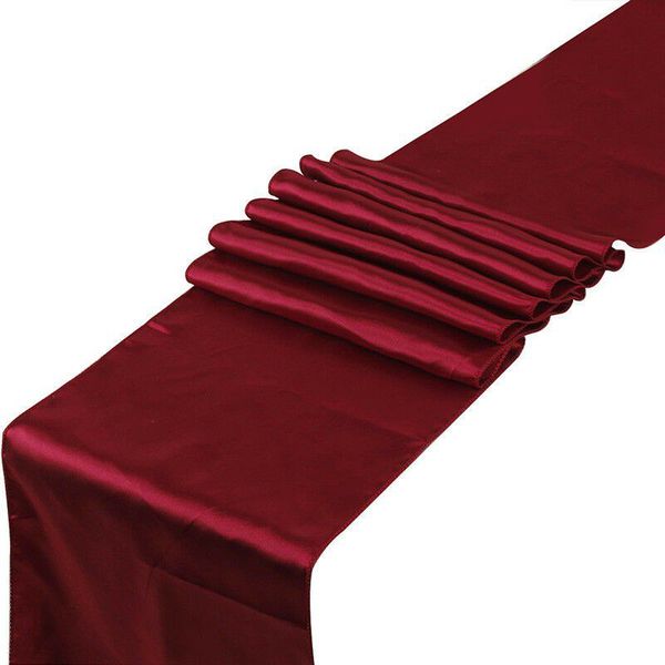 Burgundy Satin Table Runner - 35 x 300cm