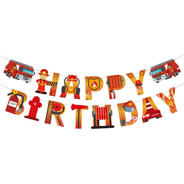 iKids Happy Birthday Letter Banner | Fire Engine