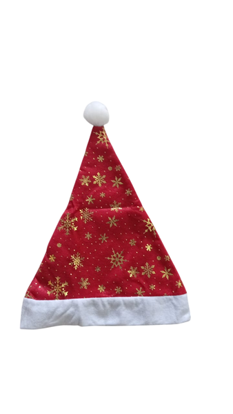 New Design Gold Snow Flakes Pattern Design Christmas Hat