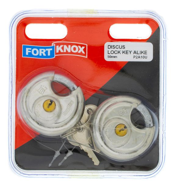 FORT KNOX Discus Padlocks Stainless Steel Keyed Alike 50mm Q:2 P2A10U