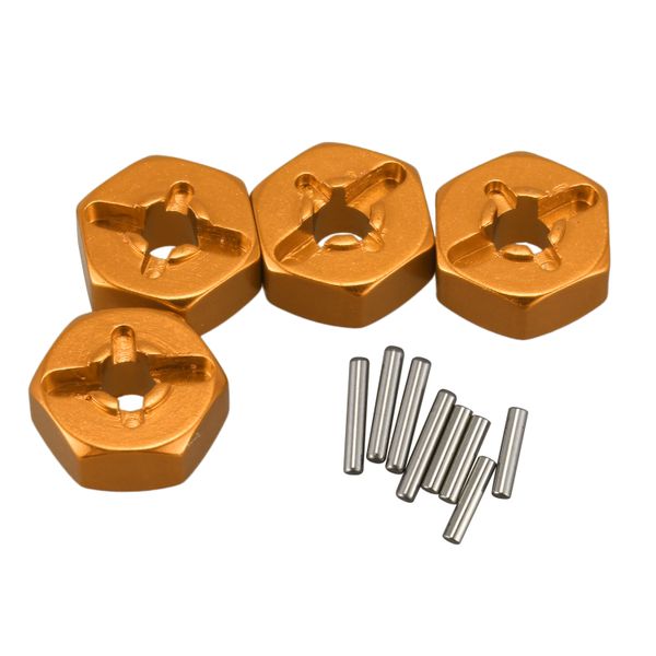 Aluminum Alloy 12Mm Combiner Wheel Hub Hex Adapter Upgrades Yellow