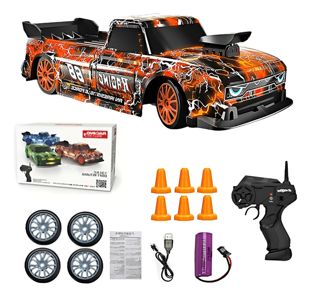 Remote Control Car Professional Drift Racing Car Toy 1:24 4WD 2.4G Green