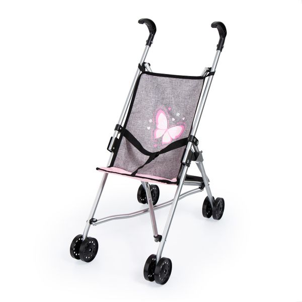 Bayer Buggy Dolls Toy Pram (Grey) Butterfly (55cm Tall)