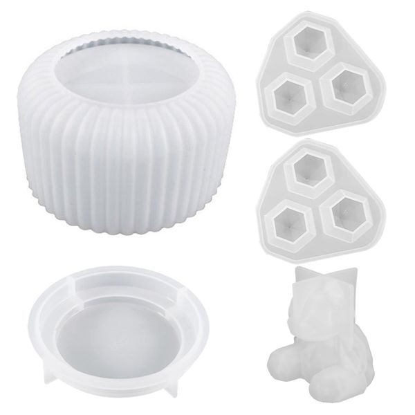 Craft DIY Crinkle Storage Box Mould with Lid &amp; Accessories Set of 5 (12cm)