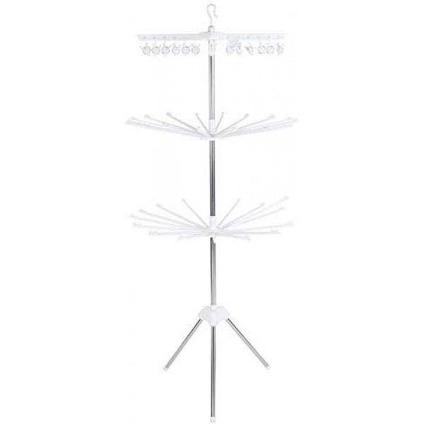 Collapsible Stainless Steel Towel Clothes Drying Rack - White