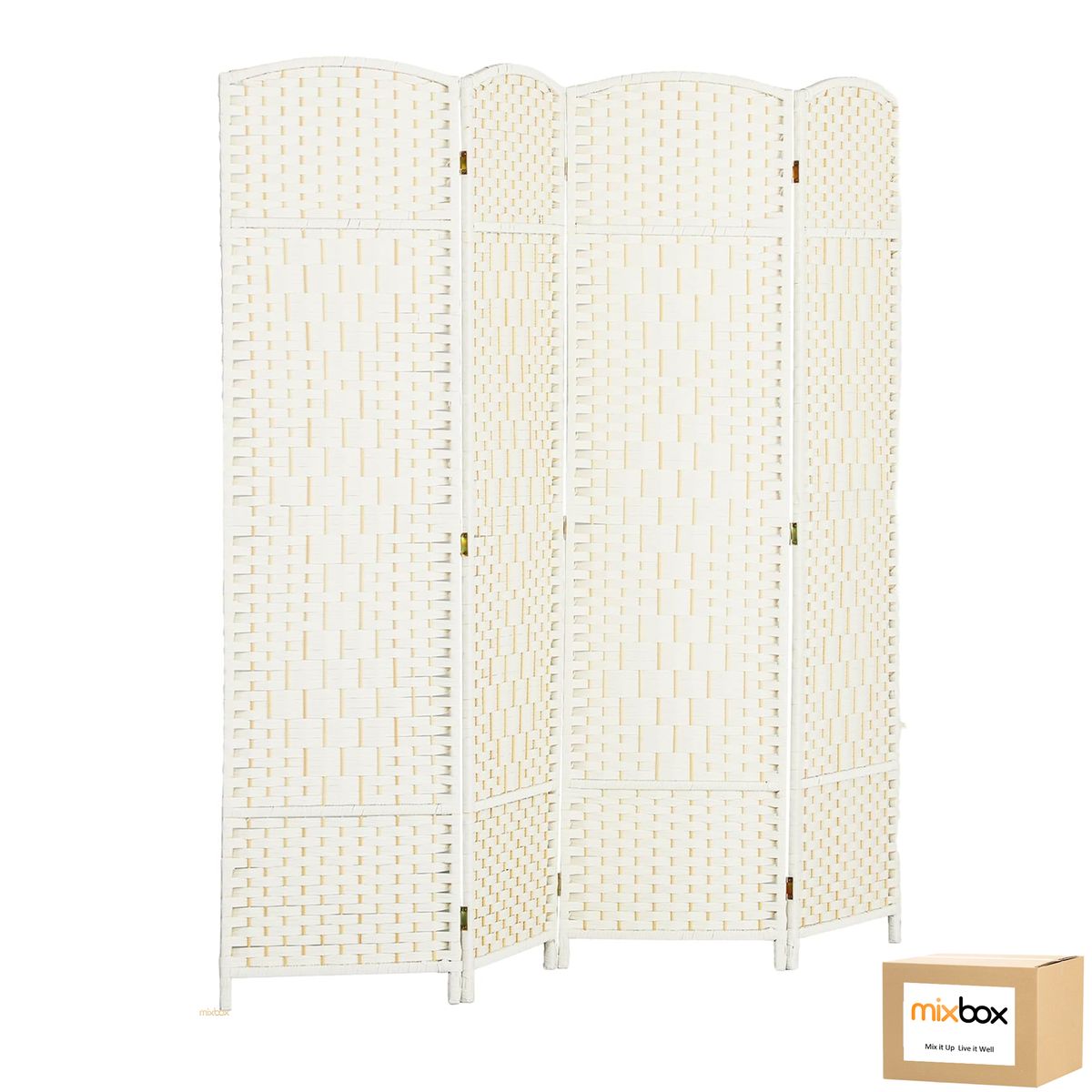 Mix Box 4 Panel Weave Partition Screen 170cm Height