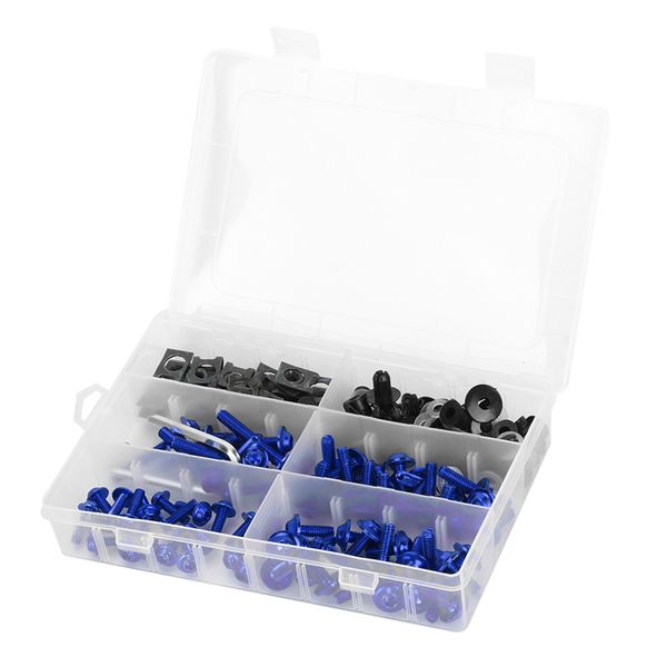 Motorcycle Fairing Bolts Kit 173Pieces Blue