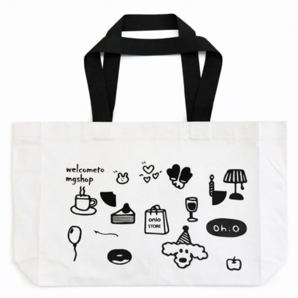 Simple Solid Colour Reusable Shopping Tote Bag with Handles