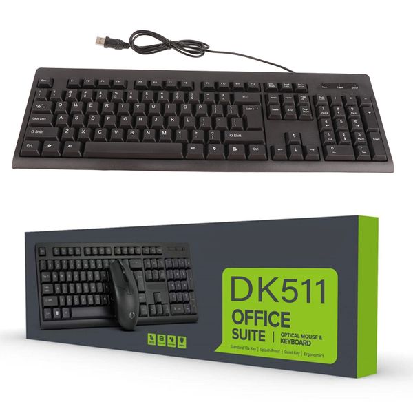 Wired Keyboard Office 104 Key Professional Black