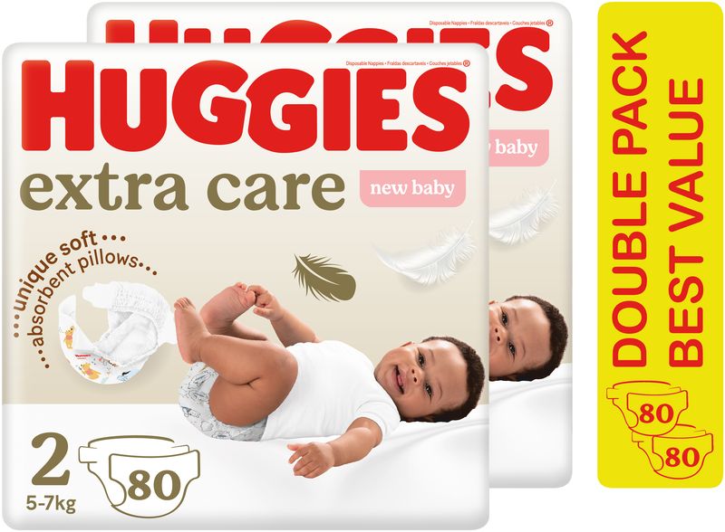Huggies Extra Care Nappies Size 2 160s Mega Pack
