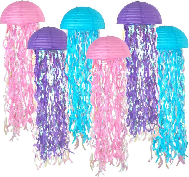 Hanging Jelly Fish Paper Lantern,Gradient Colorful Paper Lanterns for Party