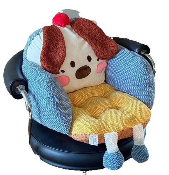 Cute Puppy Integrated Seat and Back Cushion, Thickened for Office and Dorm