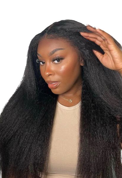 Kinky Straight Brazilian Hair Lace Frontal Wig