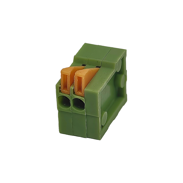 MRT25V-2E: 2.54mm 2-Way PCB Screwless Terminal Block, 2A 150V, Green