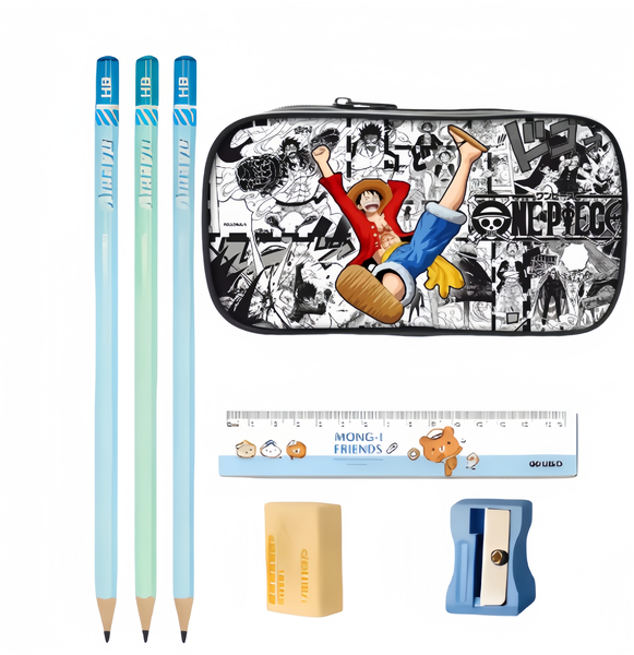 One Piece Luffy Manga Print Pencil Case - Anime School Organizer