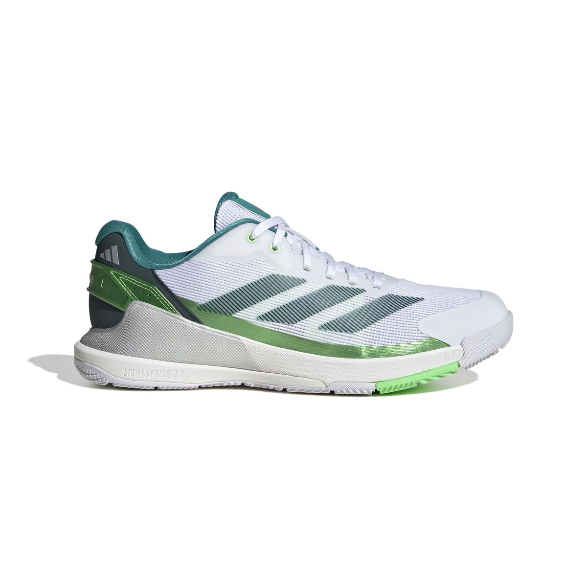 adidas Men's Crazyquick Padel Shoes - White/Aurora Ivy/Lime Burst
