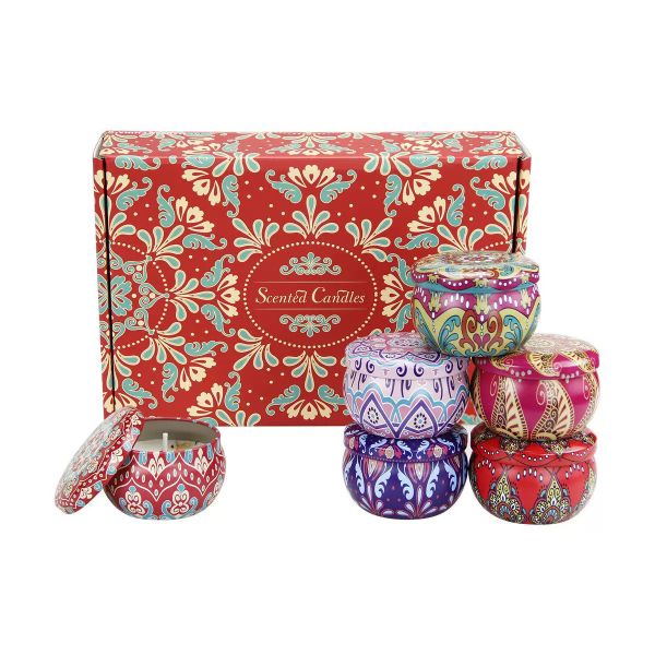 6 Pack Scented Soy Wax Candles Aromatherapy Gift Set For Bedroom Decor