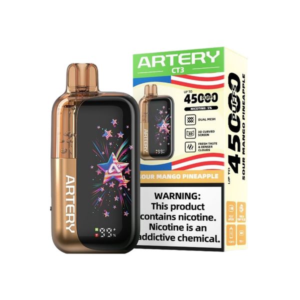 Artery CT3 45000 Puffs Disposable Vape - Sour Mango Pineapple (Pack of 4)
