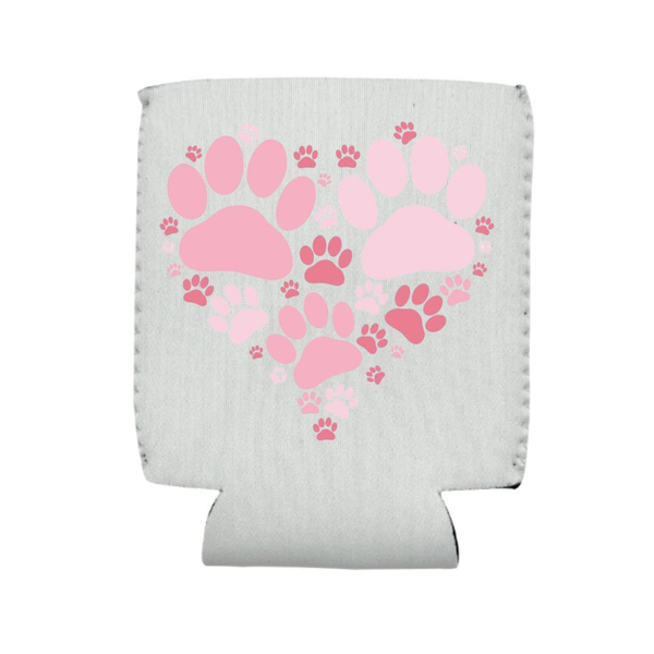 Pink Paw Printed Can Holder