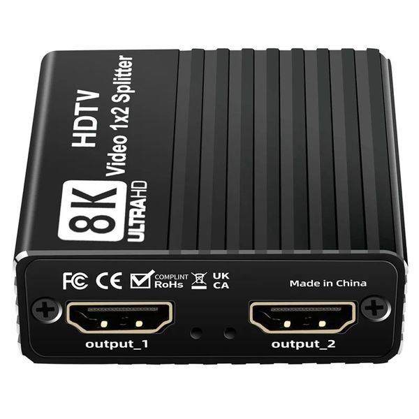8K HDMI Splitter 1x2 V2.1 Support 8K60Hz 4K120Hz 1080P240Hz