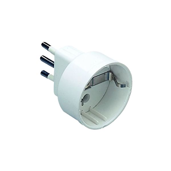 Gewiss - 16A 2P+E Adaptor with 1 UNEL Outlet White
