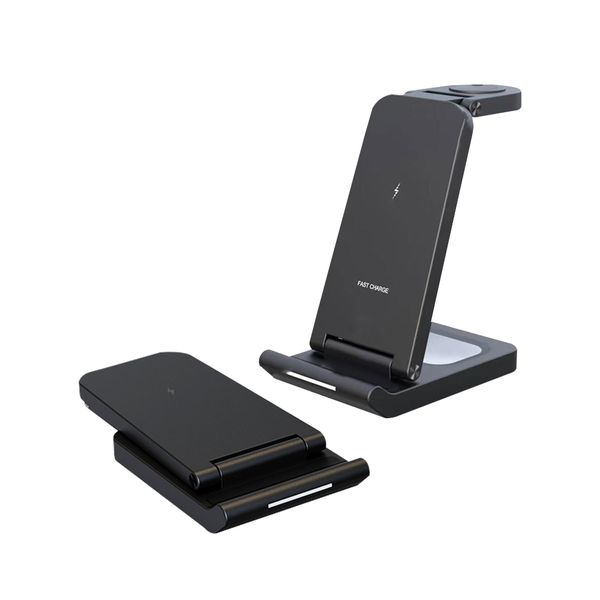 15W 3 in 1 Foldable Wireless Charger Station iw10+