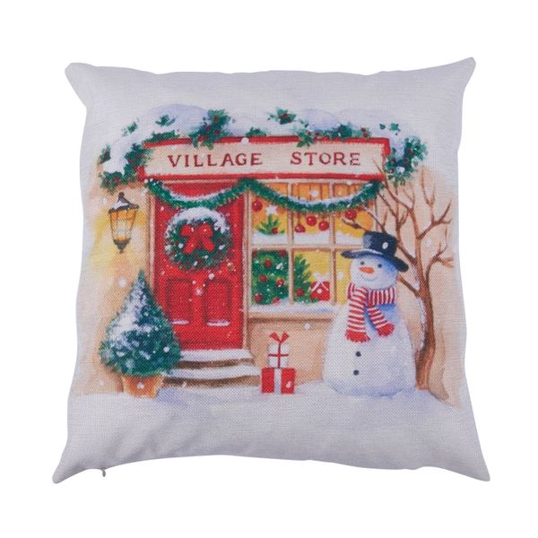 Santa Claus Carriage flax Pillow Case Cushion Pillow Cover Series four