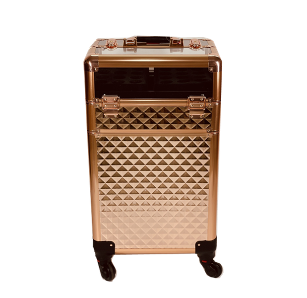 2 in 1 Professional Rolling Makeup Case with 24 Slots Lipstick Holder