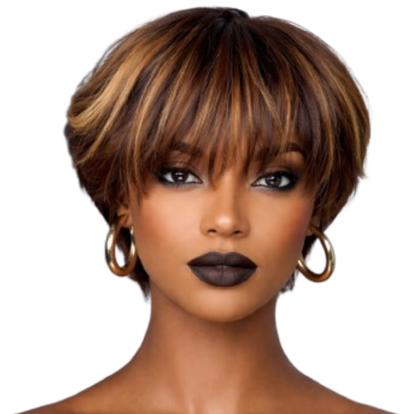Highlight Remy Brazilian Pixie Fringe Wig.