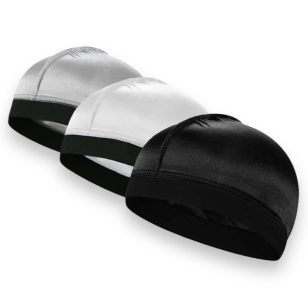 Supreme Quality Premium Wave Cap - 3 Units - Black/Silver/White