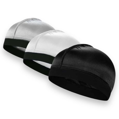 Supreme Quality Premium Wave Cap - 3 Units - Black/Silver/White Image