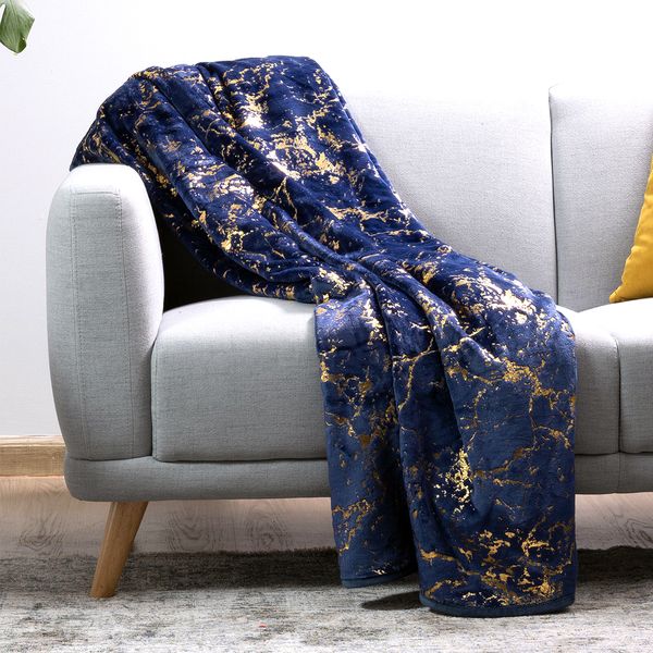Dream Home Luxury Gold Collection Plush Throw Blankets - 180 x 200cm