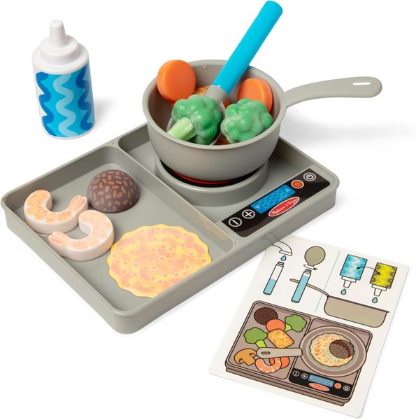 Melissa &amp; Doug Simmer &amp; Stir Stovetop Play Set With Water Wow! Play Food