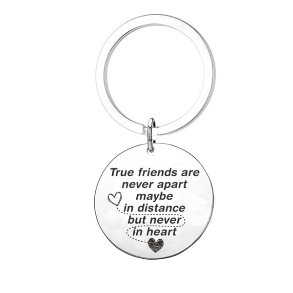 Stainless Steel Keyring Keychain True Friends Never Apart Birthday Gifts