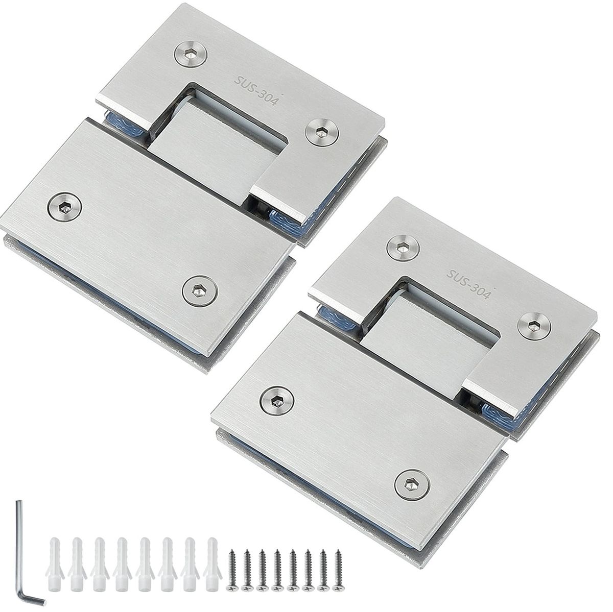 180 Glass Shower Door 304 Hinges, Heavy Duty Hinges for Glass Doors
