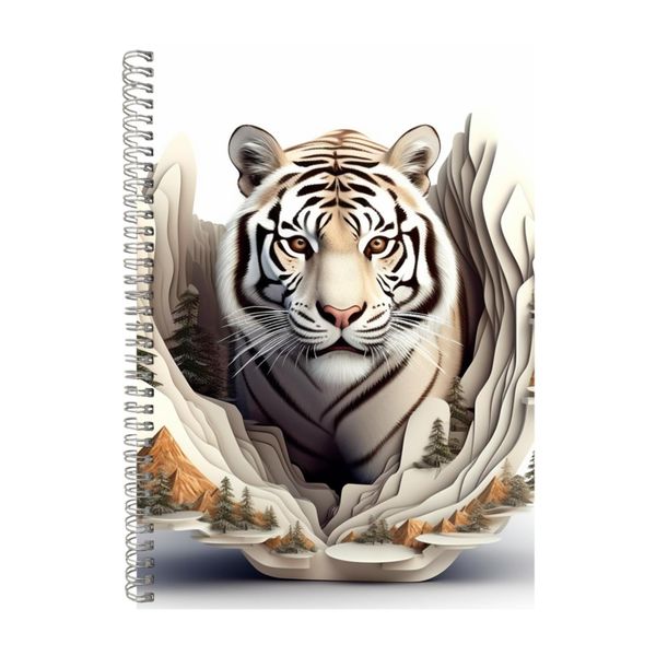 Mountains Inside Tiger Body White Notebook Gift Idea A4 Notepad Pad 106