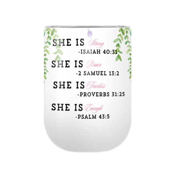 She Is Enough - Christian - Double Wall Stainless Steel Travel Cup - 360ML