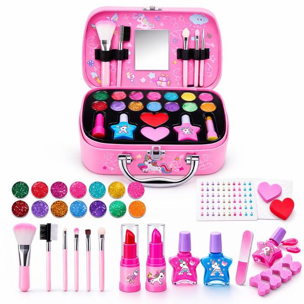 Unicorn Kids Makeup Set - 36 Piece Pretend Play Beauty Kit