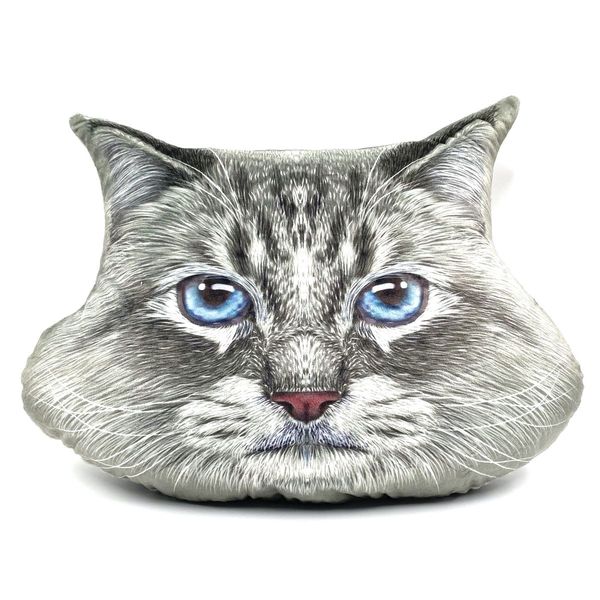 Emoji Cat Cushion - Plush Kitten Throw Pillow